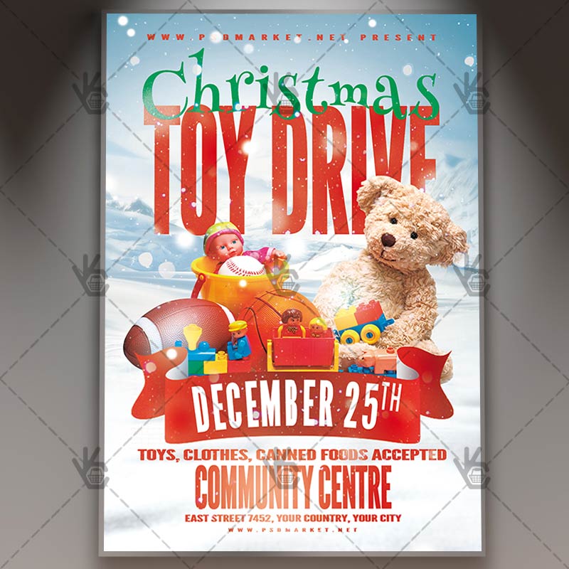Download Toy Drive Event Flyer - PSD Template