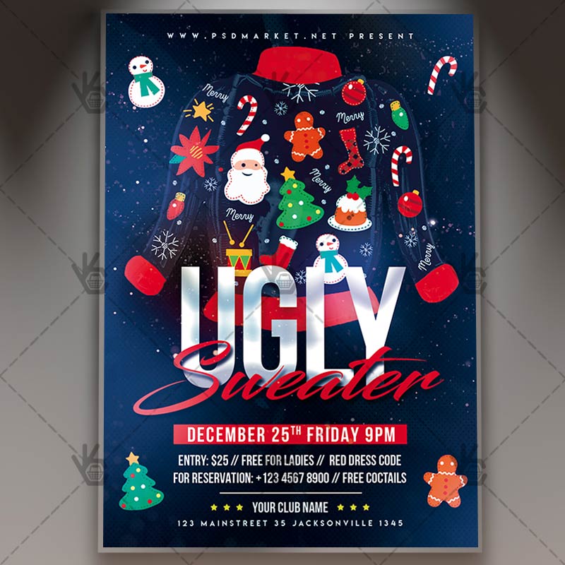 Download Ugly Sweater Flyer - PSD Template