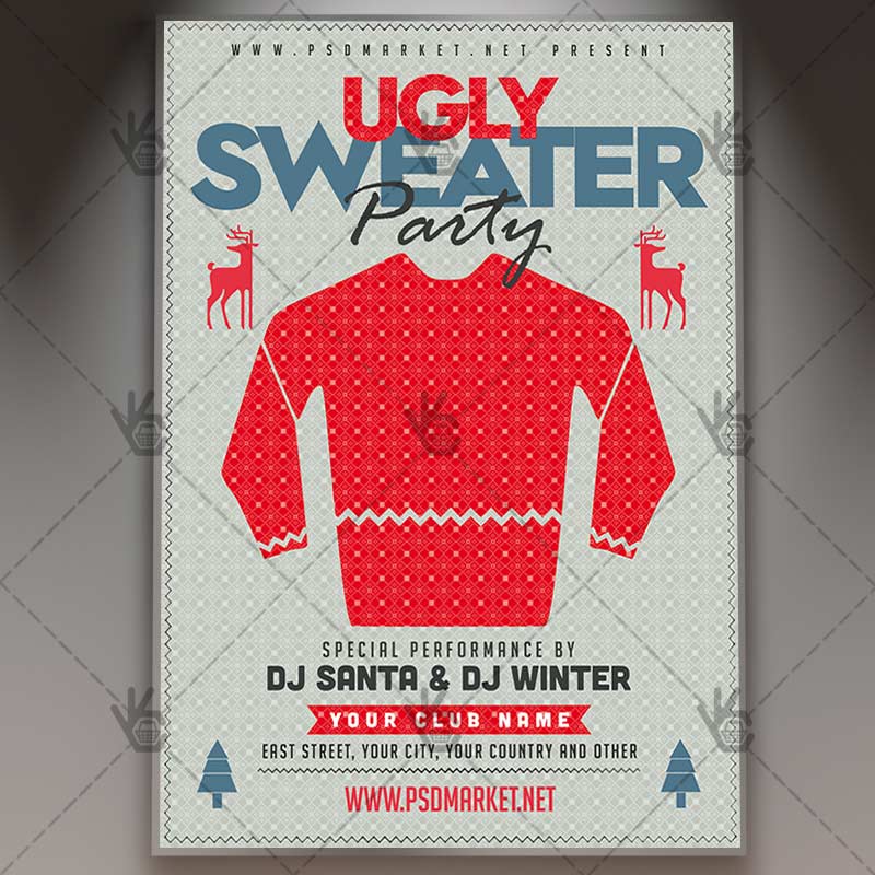Download Ugly Sweater Party Flyer - PSD Template