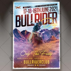 Download Bull Rider Flyer - PSD Template