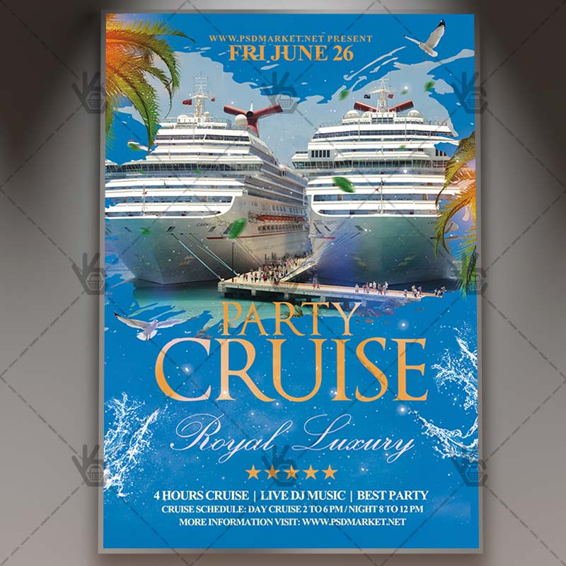 Download Cruise Line Party Flyer - PSD Template