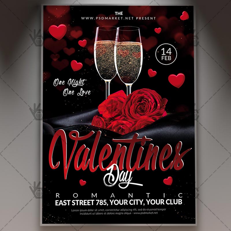 Download Happy Valentines Day Flyer - PSD Template