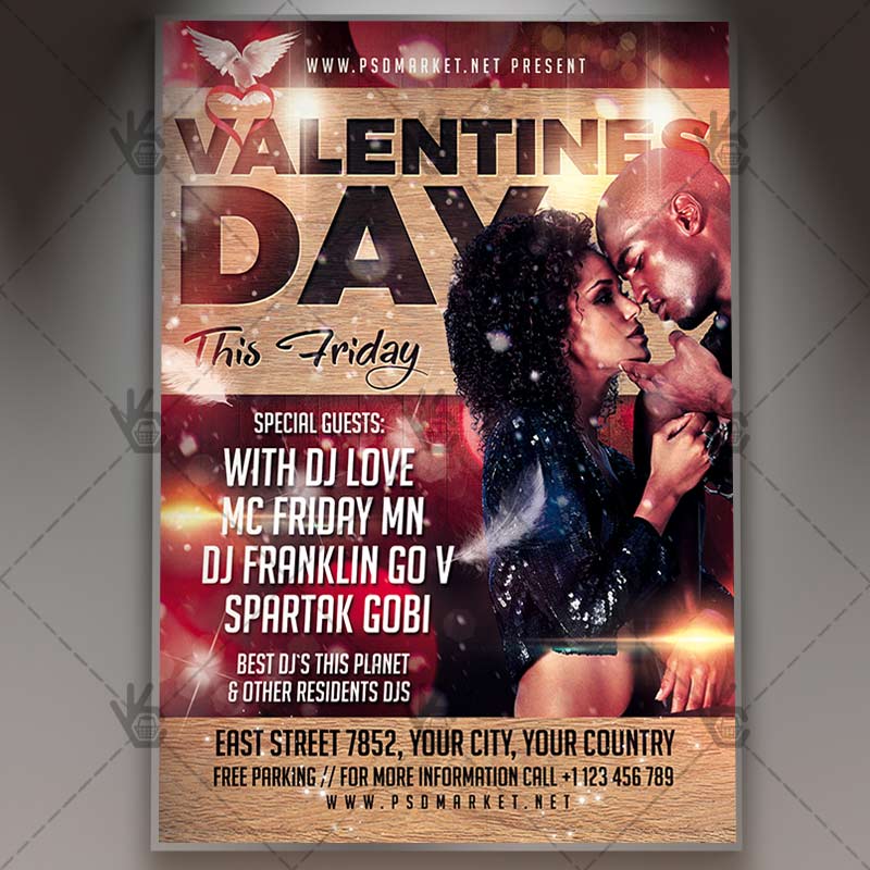 Download Happy Valentines Flyer - PSD Template