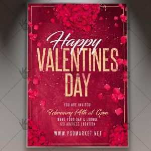 Download Happy Valentines Night Flyer - PSD Template