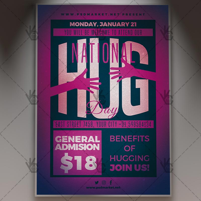 Download National Hug Day Flyer - PSD Template