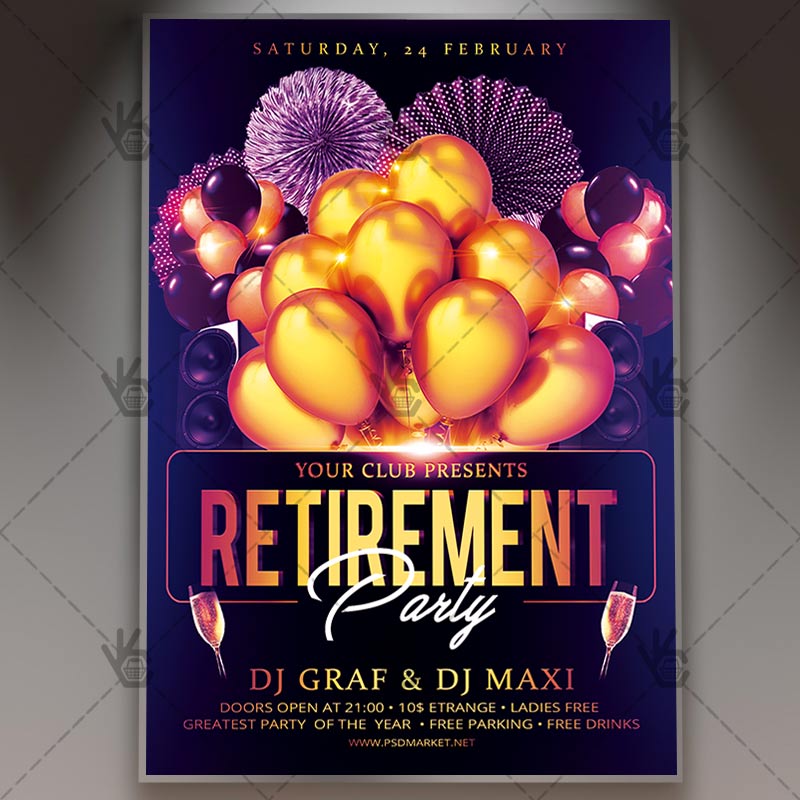 Download Retirement Party Flyer - PSD Template