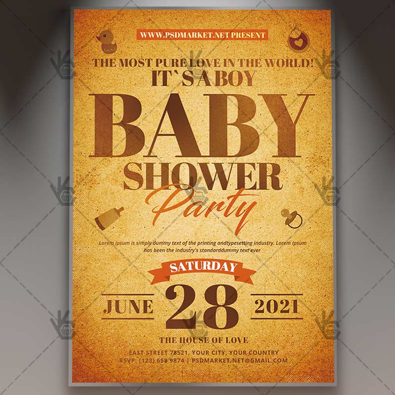 Download Royal Baby Shower Flyer - PSD Template