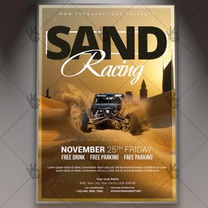 Download Sand Car Racing Flyer - PSD Template