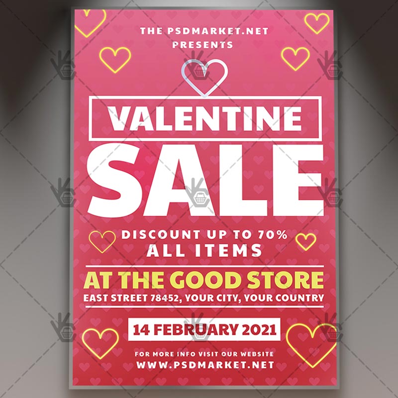 Download Valentine Sale Flyer - PSD Template