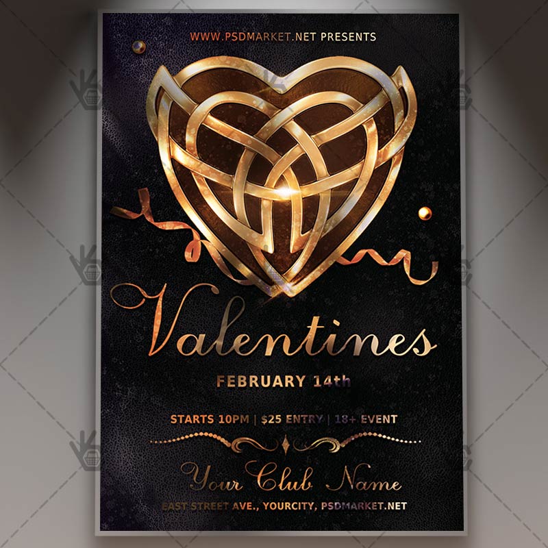 Download Valentines Flyer - PSD Template