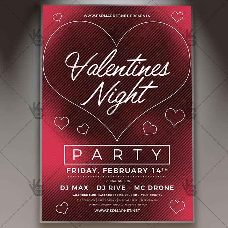 Download Valentines Night Flyer - PSD Template