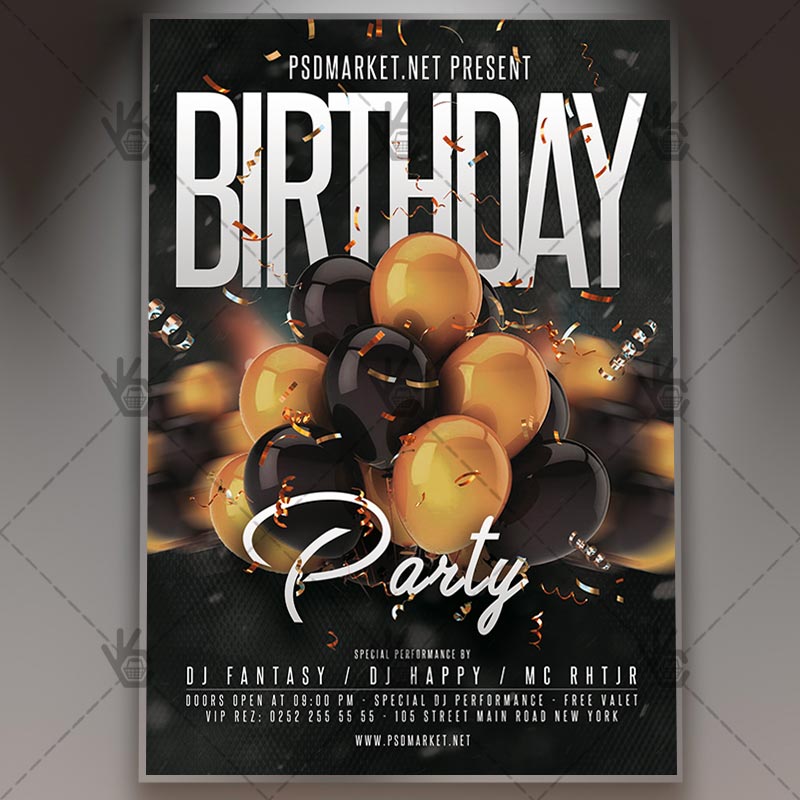 Download Birthday Event Flyer - PSD Template