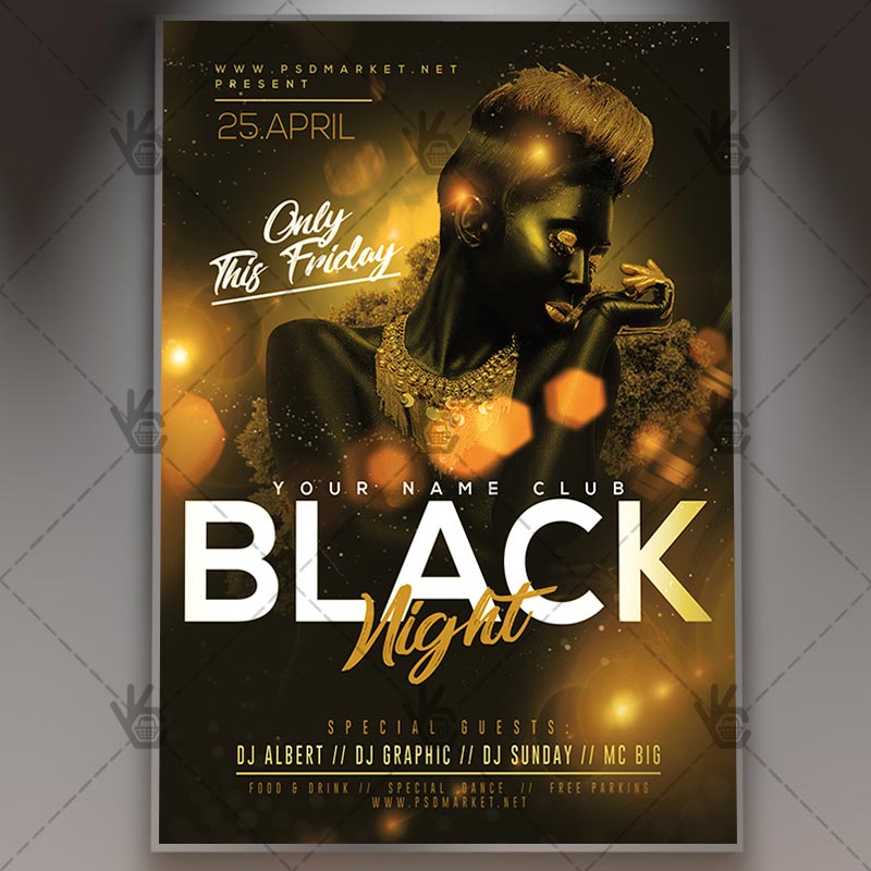 Download Black Night Flyer - PSD Template