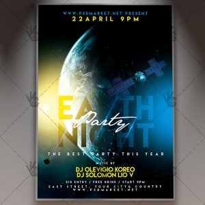 Download Earth Party Night Flyer - PSD Template