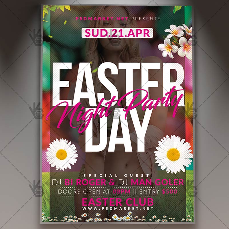 Download Easter Night Party Flyer - PSD Template