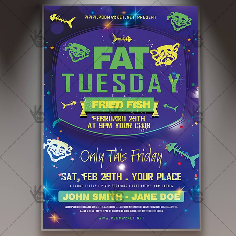 Download Fat Tuesday Flyer - PSD Template