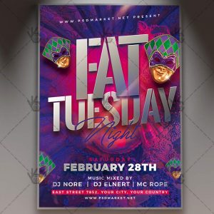 Download Fat Tuesday Night Flyer - PSD Template