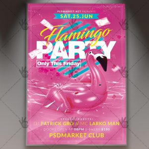 Download Flamingo Party Flyer - PSD Template