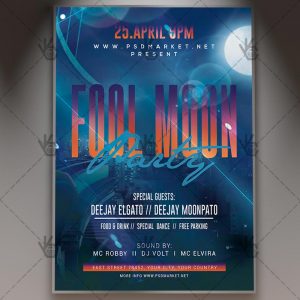 Download Full Moon Event Flyer - PSD Template