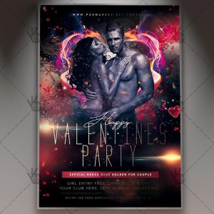 Download Happy Valentines Party Flyer - PSD Template