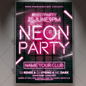 Download Neon Party Flyer - PSD Template