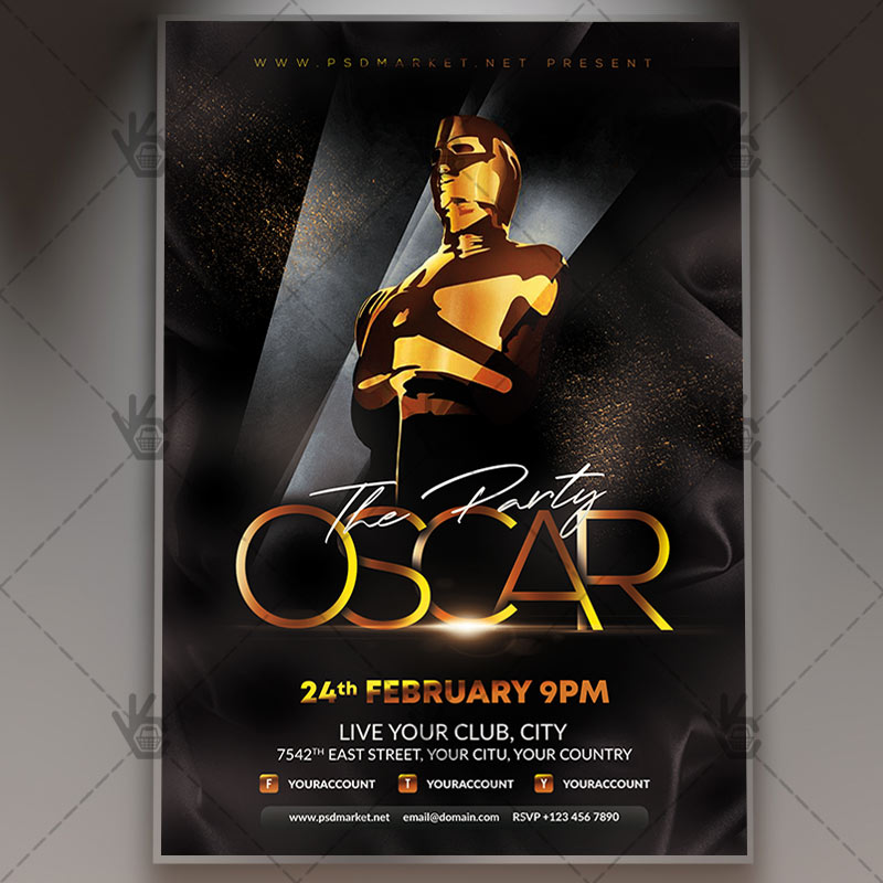 Download Oscar Party Night Flyer - PSD Template