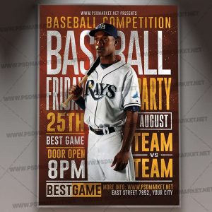 Download Baseball Match Flyer - PSD Template
