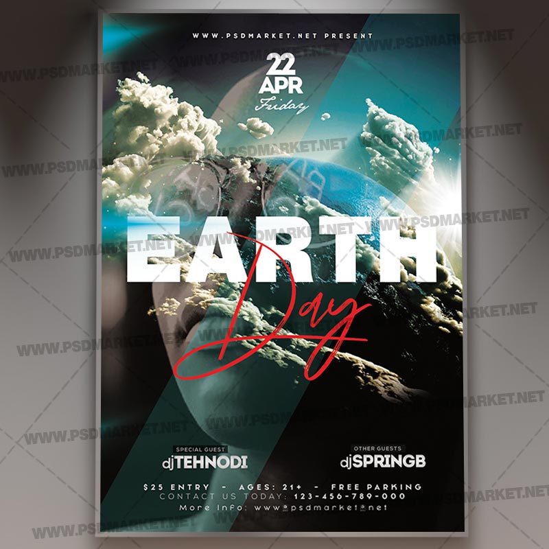 Download Earth Day Party Flyer - PSD Template