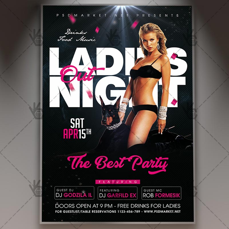 Download Ladies Night Out Party Flyer - PSD Template