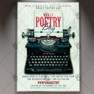 Download World Poetry Day Flyer - PSD Template