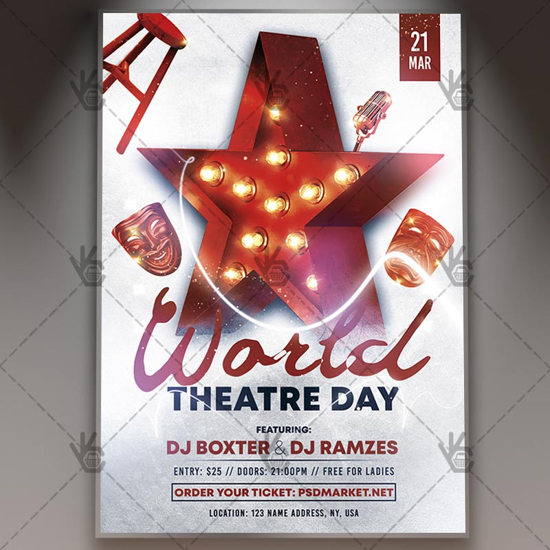 Download World Theatre Day Flyer Psd Template Psdmarket