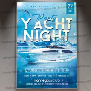 Download Yacht Night Party Flyer - PSD Template