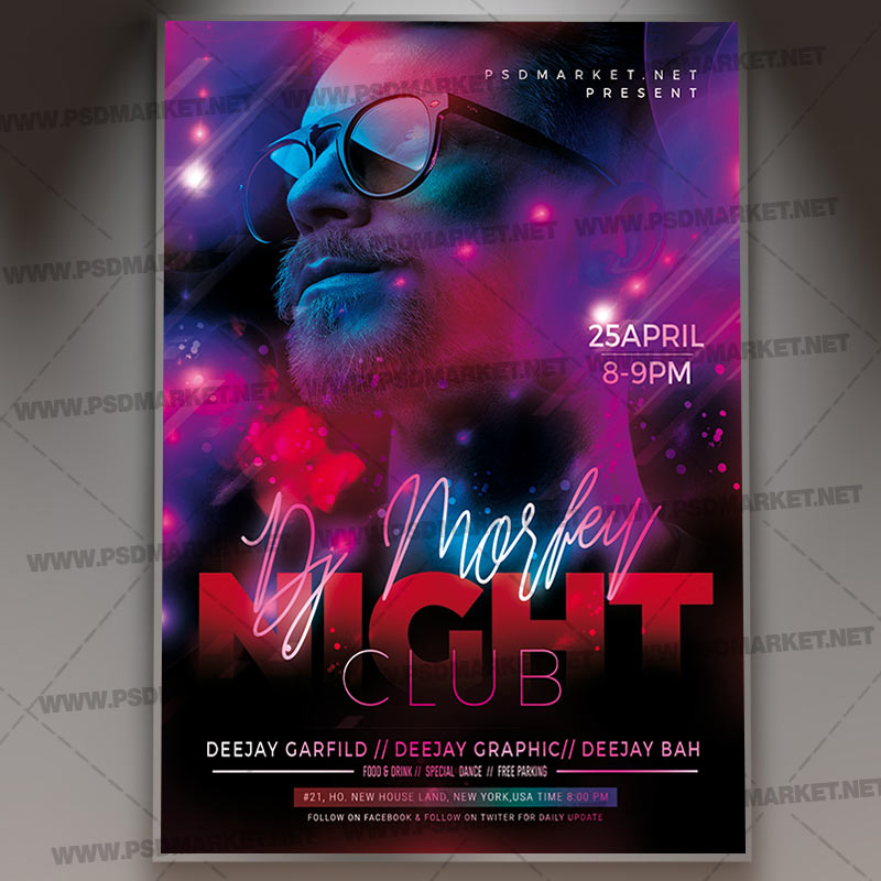club night event flyer psd template club psd