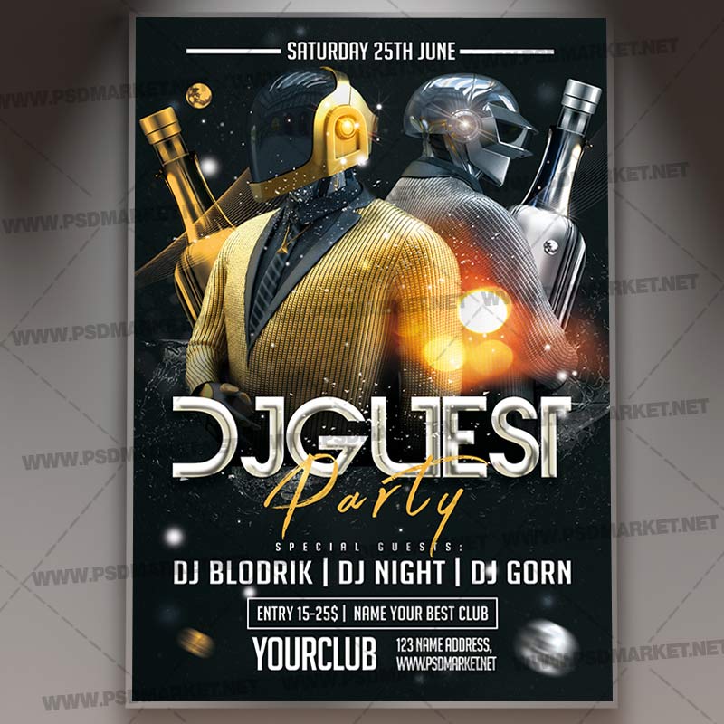 Download Dj Guest Party Flyer - PSD Template