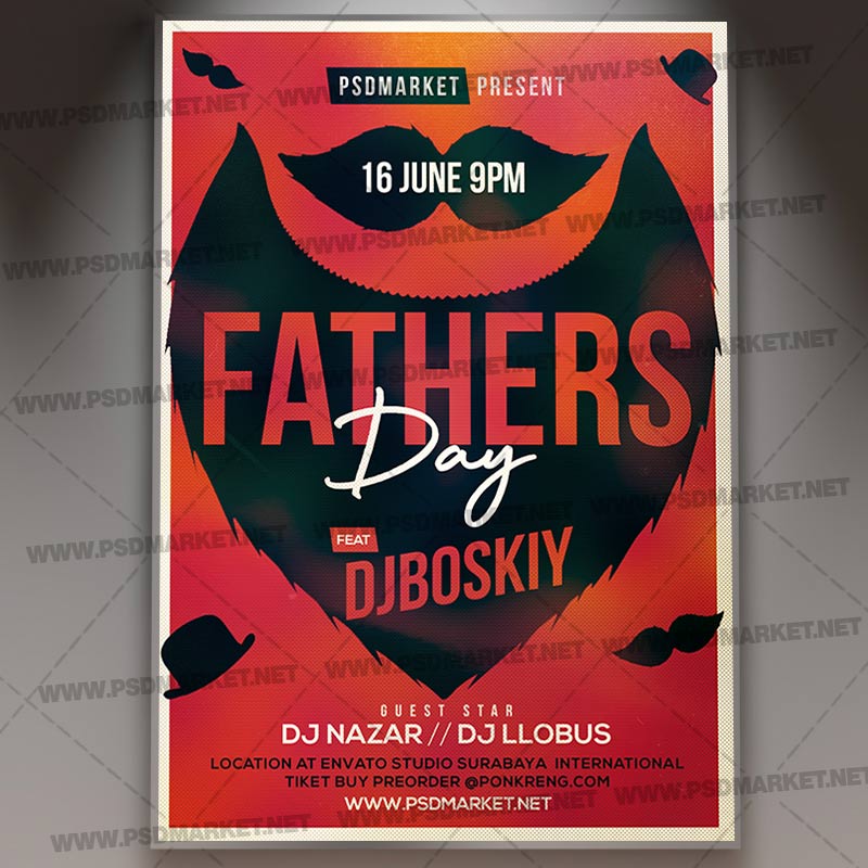 Download Fathers Day Night Flyer - PSD Template