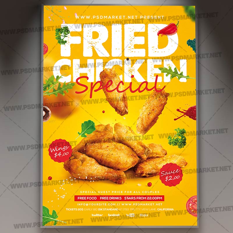 Download Fried Chicken Flyer PSD Template PSDmarket
