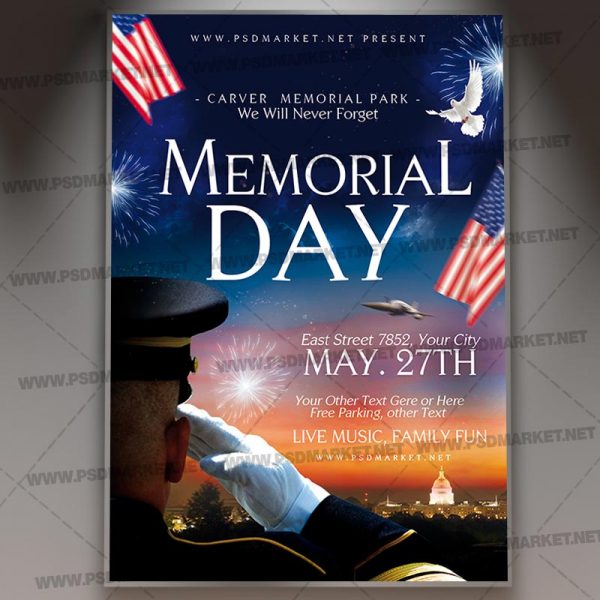 download happy memorial day flyer psd template psdmarket memorial flyers