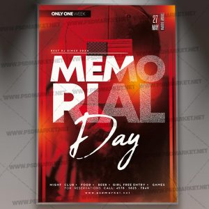 Download Memorial Day Club Flyer - PSD Template