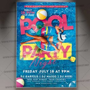 Download Pool Party Event Flyer - PSD Template