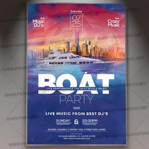 Download Boat Club Party Flyer - PSD Template