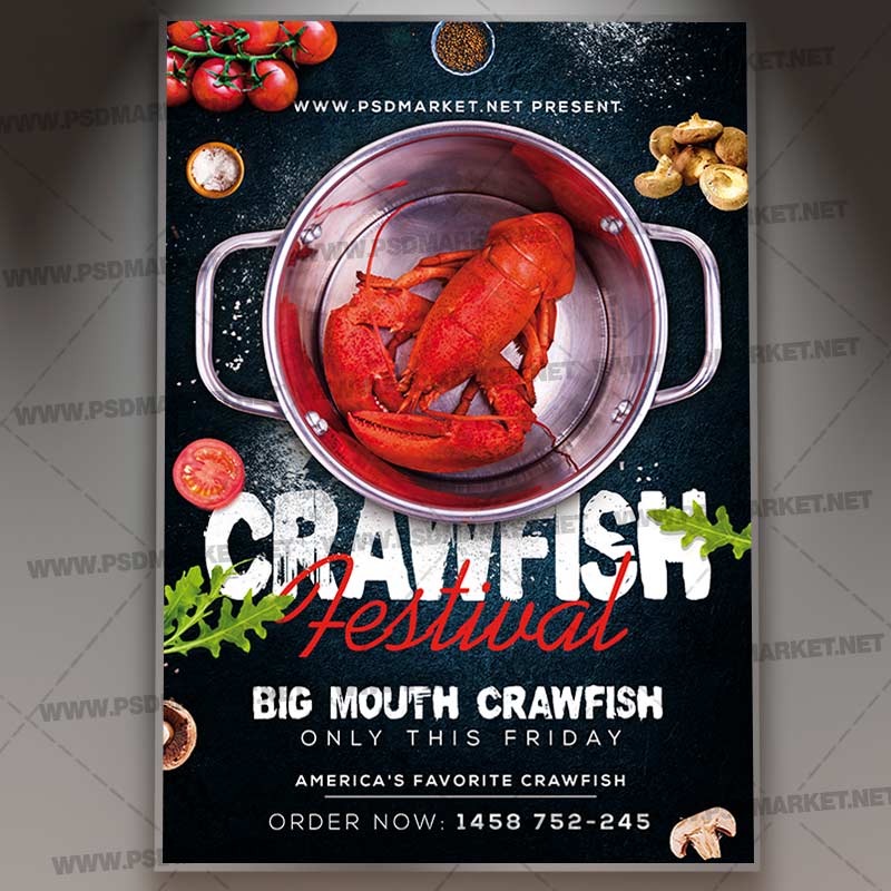 Download Crawfish Boil Fest Flyer - PSD Template