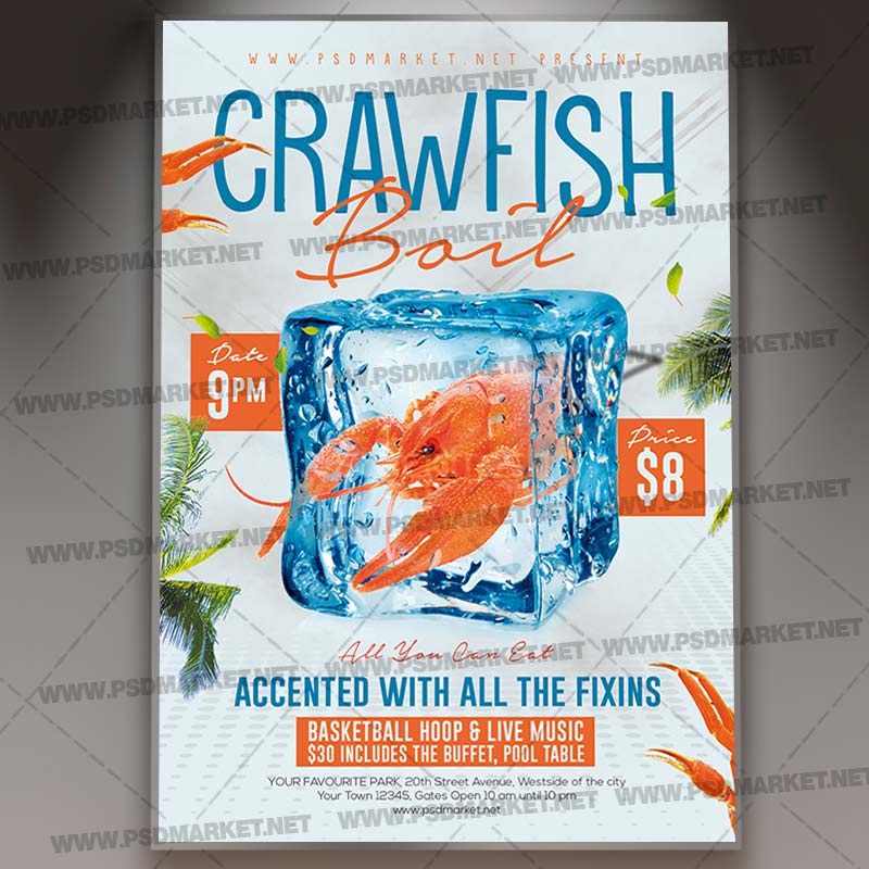 Download Crawfish Festival Flyer - PSD Template