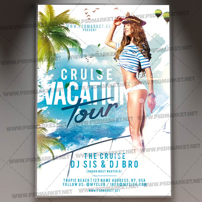 Download Cruise Vacation Tour Flyer - PSD Template