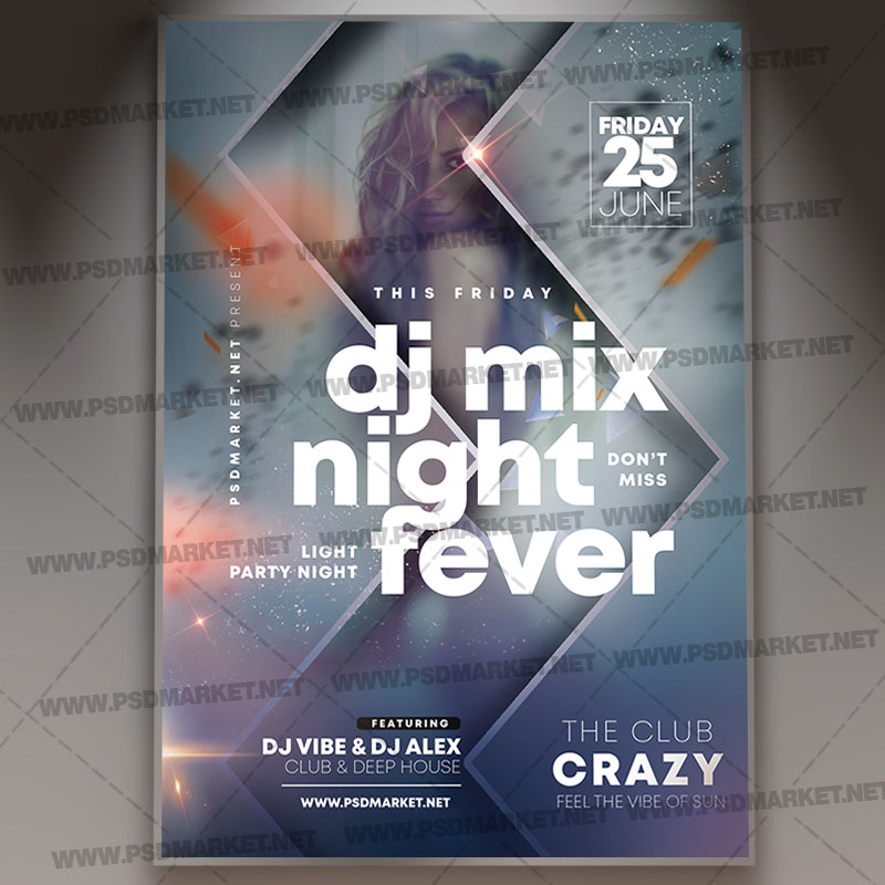 Download Dj Mix Party Flyer - PSD Template