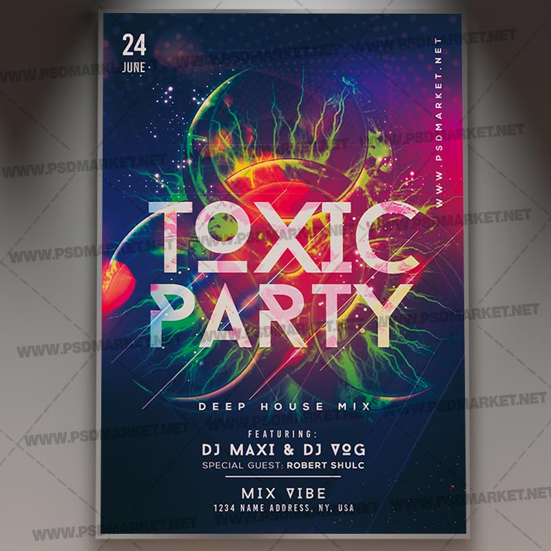 Download Toxic Party Flyer - PSD Template