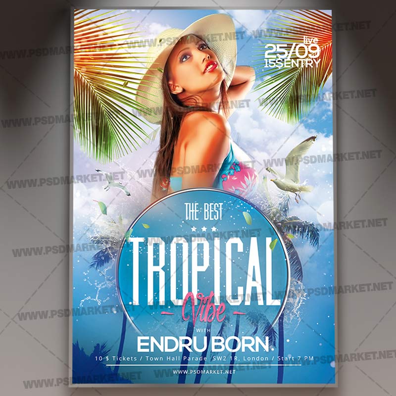 Download Tropical Vibe Flyer - PSD Template