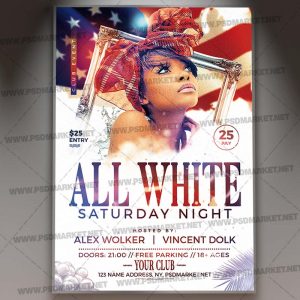 Download All White Party Flyer - PSD Template