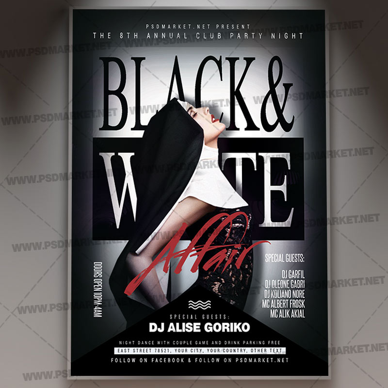 Download Black and White Flyer - PSD Template