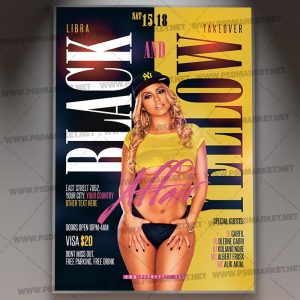Download Black and Yellow Party Flyer - PSD Template