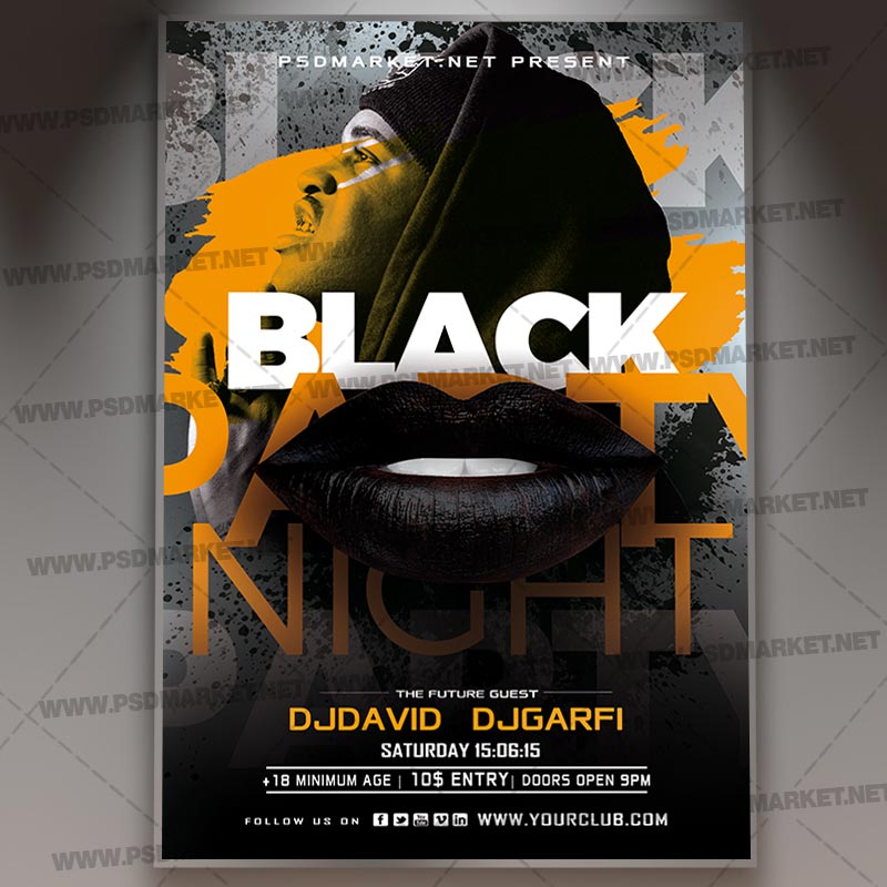 Download Black Club Night Flyer - PSD Template